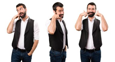 Cool adam telefon jest yapma kümesi