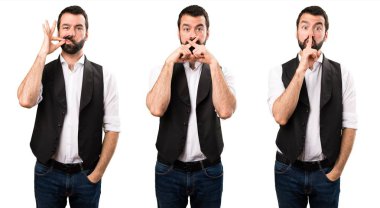 Cool adam sessizlik jest yapma kümesi