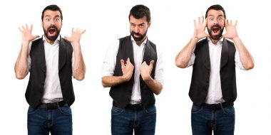 Cool adam sürpriz jest yapma kümesi