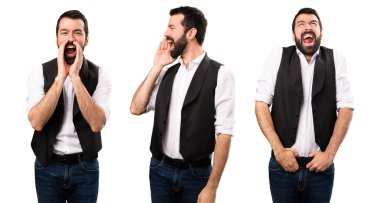 Cool adam bağırarak kümesi