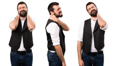 Boyun ağrısı ile serin adam ayarla