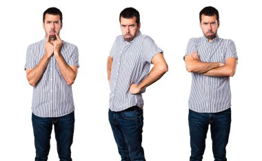 Üzgün yakışıklı adam kümesi