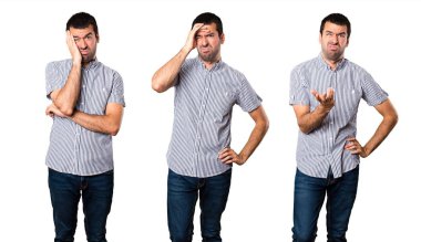 Yorgun yakışıklı adam kümesi