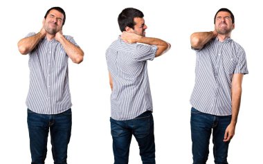 Boyun ağrısı yakışıklı adamla kümesi