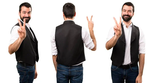 Set of Cool man counting two — Stock Photo, Image