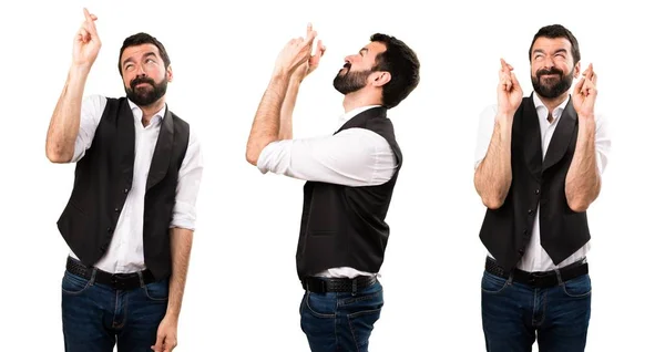 Conjunto de homem fresco bocejando — Fotografia de Stock