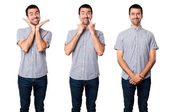 Conjunto de homem bonito feliz — Fotografia de Stock