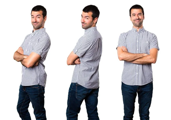 Set of Handsome man with his arms crossed — Stock Photo, Image