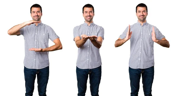 Set of Handsome man holding something — Stock Photo, Image