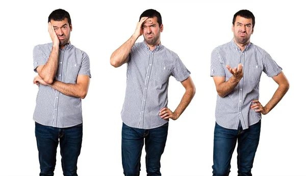 Conjunto de Cansado homem bonito — Fotografia de Stock