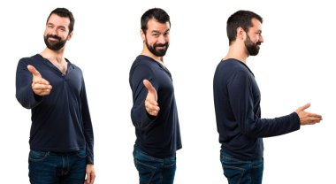 Bir anlaşma sakallı yakışıklı adam ayarla