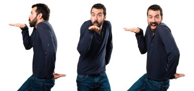 Yakışıklı adam dans sakallı ayarla