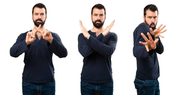 Набор Красавчик с бородой не делает никаких жестов — стоковое фото