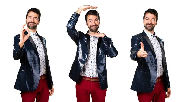 Hombre feliz con chaqueta — Foto de Stock