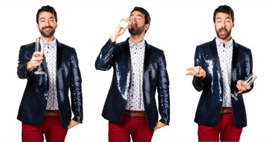 Şampanya ile ceket adamla