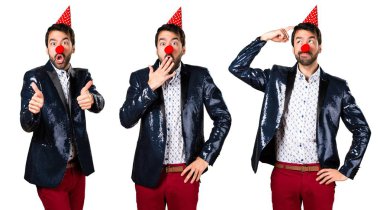 Ceket palyaço burunlu adam