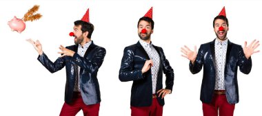 Ceket bir domuzla sihir yapıyorsun palyaço burunlu adam