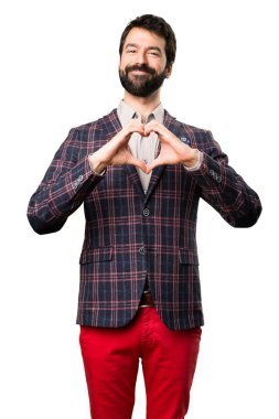 Beyaz arka plan üzerinde iyi giyimli adam