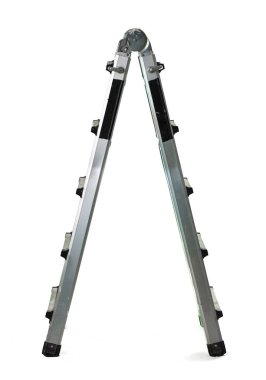 İzole beyaz arka plan üzerinde Metal merdiven