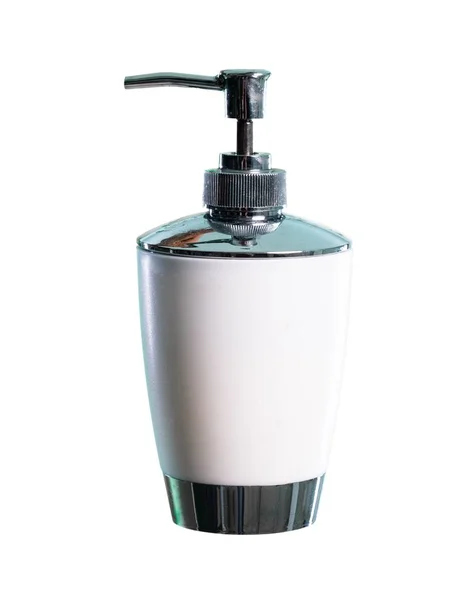 Soap dispenser over isolated white background — Stock Photo, Image