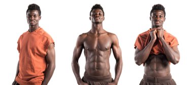 Studio poz güçlü siyah adam