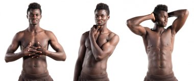 Studio poz güçlü siyah adam