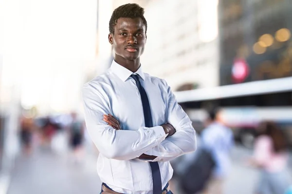 Bonito homem negro de negócios — Fotografia de Stock