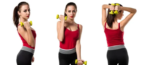 Oldukça halter yapma kadın spor — Stok fotoğraf