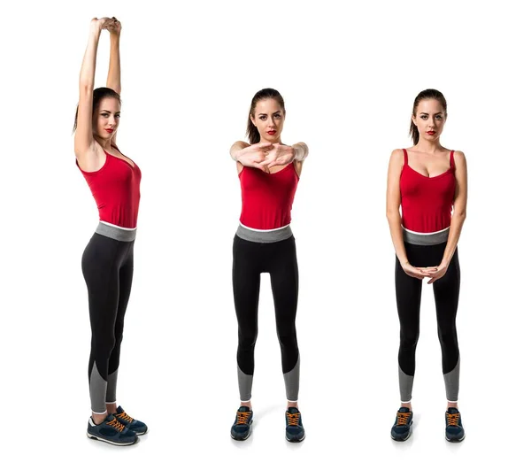 Vacker sport kvinna stretching — Stockfoto