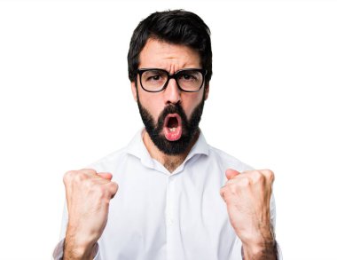 Gözlüklü şanslı yakışıklı adam