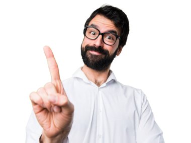 Gözlüklü bir sayma yakışıklı adam