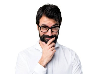 Gözlüklü düşünüyorum yakışıklı adam