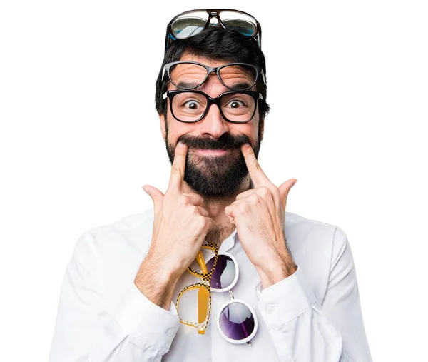 Happy handsome man with glasses — Stock Photo, Image