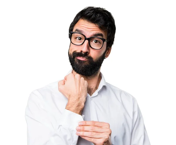 Feliz hombre guapo con gafas —  Fotos de Stock