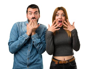 Erkek ve kadın sürpriz jest yapma