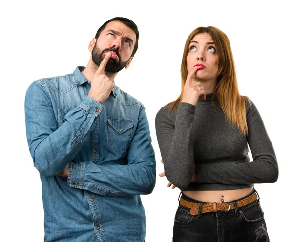Man and woman thinking — Stock Photo, Image