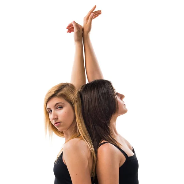 Duas meninas dançando balé — Fotografia de Stock