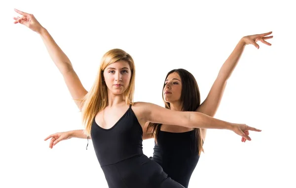 两个女孩跳芭蕾舞 — 图库照片
