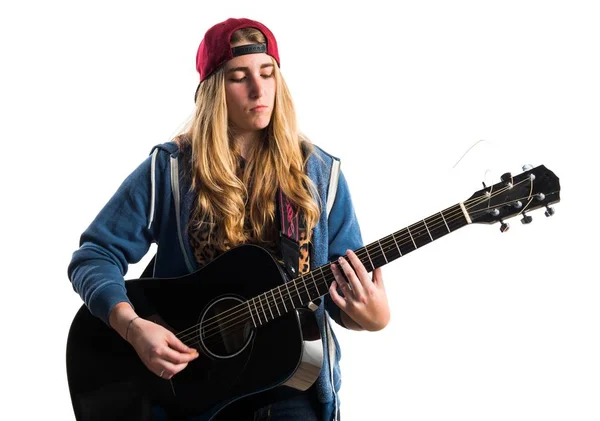 Meisje spelen gitaar — Stockfoto