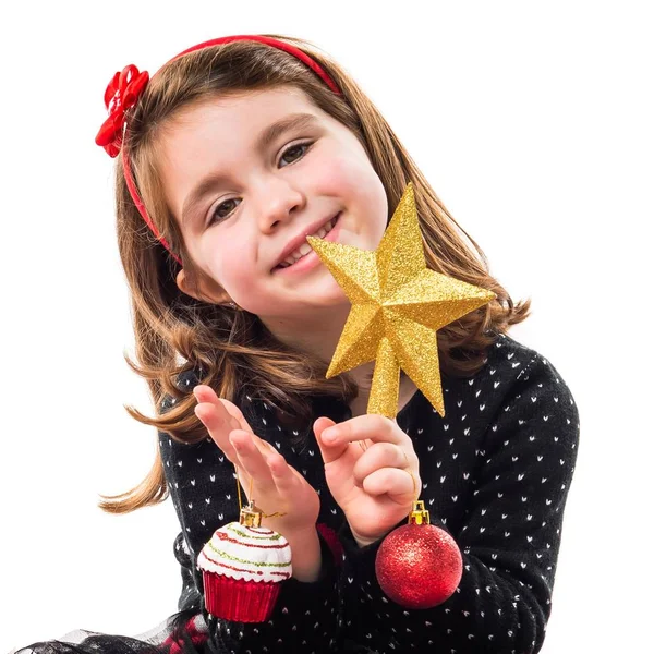 Enfant avec des éléments de Noël — Photo