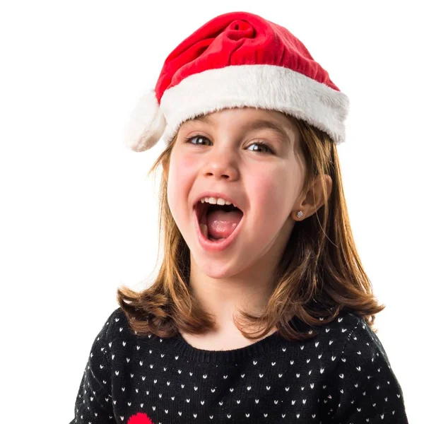 Niño con gran regalo rojo —  Fotos de Stock