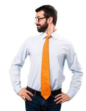 Komik adam gözlüklü yanal arıyorsunuz