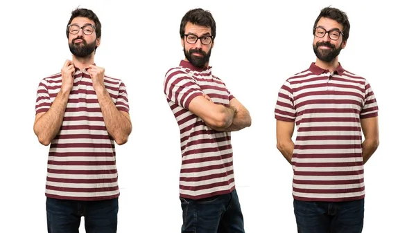 Set de Hombre con gafas con los brazos cruzados —  Fotos de Stock