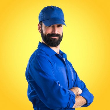 Kollarını çapraz ile tesisatçı