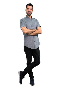 Yakışıklı adam geçti silah tutmak