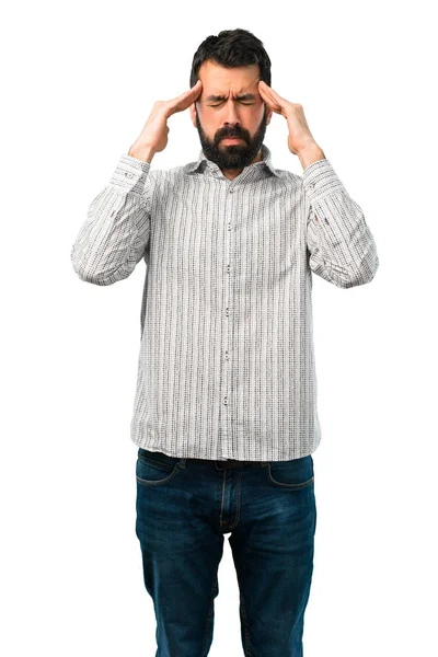 Handsome man with beard unhappy and frustrated with something. N — Stock Photo, Image
