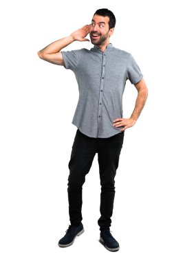 Yakışıklı adam bir şey dinleme