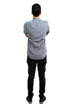 Yakışıklı adam arkada pozisyon