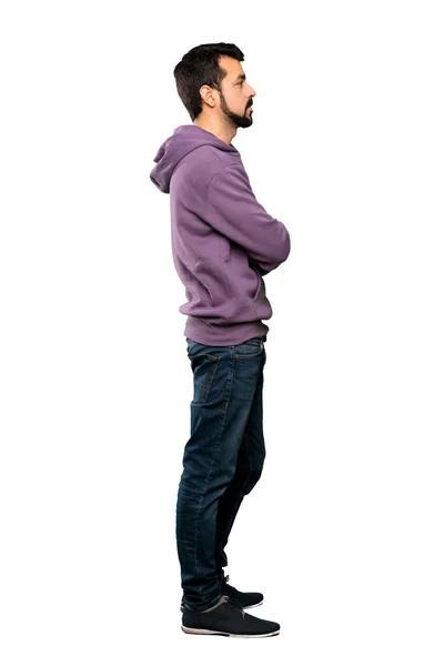 Full Length Shot Handsome Man Sweatshirt Isolated White Background — Stock Photo, Image