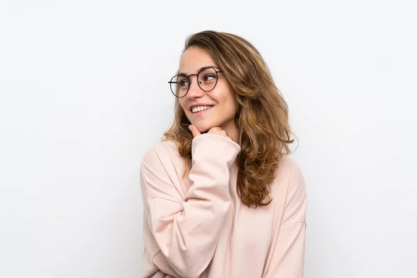 Young Blonde Woman Glasses — Stock Photo, Image